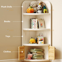 Armoire de rangement d'angle en plastique pour enfants, organisateur de jouets, OEM ODM, meubles de chambre d'enfant personnalisés