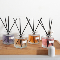 Coffrets de parfums personnalisés en verre cristal pour voiture, maison, salle de bain avec bâtonnets et huile parfumée