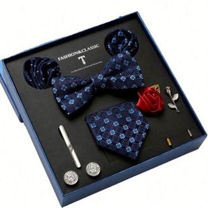 2023 Custom Promotional Men's Luxury Gift Set High Quality 5pcs Scarf Gloves Tie Gift Box Boutique Belt Paper Silk Screen - Product Image 4