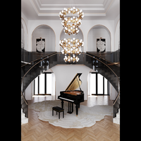 Moderne Simple Fer Or Lustre luxe Lustre Lumières hauts plafonds Lampes pour Restaurant Escalier Salon Décoratif