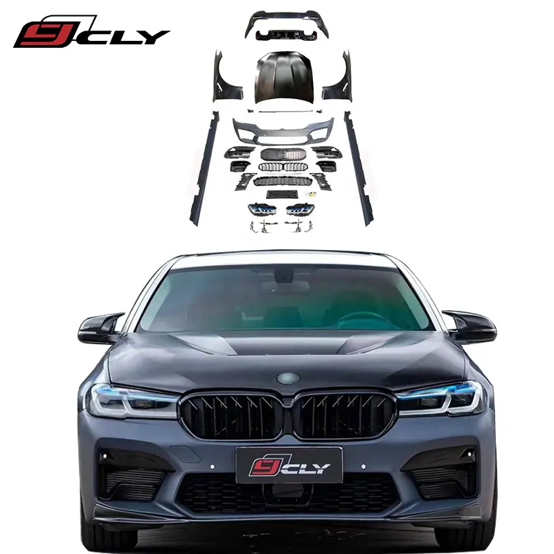 CLY Auto Stoßstange Für BMW 5er F10 Upgrade 2021 G30 M5 Body Kit Scheinwerfer Rücklicht F10 altes Upgrade neues Bodykit