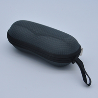 Étui à lunettes en tissu nid d'abeille EVA avec fermeture éclair, étui rigide antichoc pour lunettes avec sangle de transport, logo personnalisé