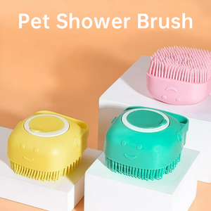 แปรงอาบน้ำนวดสัตว์เลี้ยงแบบซิลิโคนนุ่มพร้อมช่องใส่แชมพู พิมพ์โลโก้ได้ - Product Image 1