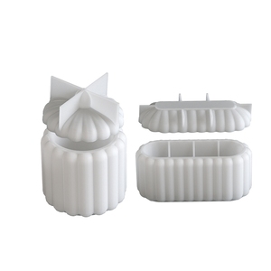 Early Riser Wave Stripe Oval redondo maceta molde <span class=keywords><strong>de</strong></span> silicona DIY aromaterapia vela taza molde <span class=keywords><strong>de</strong></span> <span class=keywords><strong>yeso</strong></span> para decoración del hogar - Product Image 5