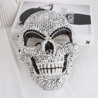 Masque de mascarade en strass scintillant, masque en cristal brillant, accessoire de costume pour fête d'Halloween, carnaval, cosplay pour femmes et hommes