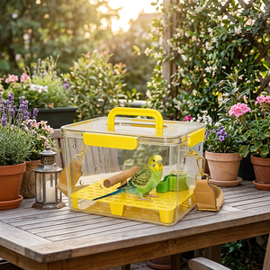 Jaula de Viaje Portátil Cuadrada Ecológica para Loros, Antiestrés, Semitransparente, para Uso en Interiores y Exteriores, Suministros para Aves - Product Image 6