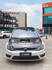 Pour Volkswagen <span class=keywords><strong>Golf</strong></span> 7 MK7 MK7.5 2014-2019, véritable fibre de carbone, style CMST avec kit carrosserie en verre, capot avant <span class=keywords><strong>GTI</strong></span>/R - Product Image 6