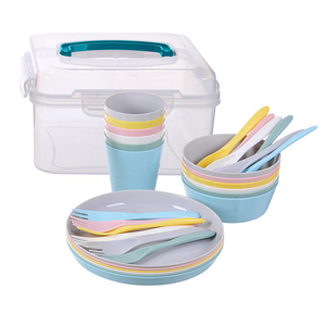Không Thể Phá Vỡ Đầy Màu Sắc Màu Hồng Màu Xanh Chì Miễn Phí Nhựa Đầy Đủ Đồ Ăn Đảng Tấm Bộ Đồ Ăn 2024 Cho Ngoài Trời Hoạt Động - Product Image 1