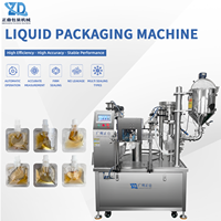 Machine de remplissage automatique à double tête pour sachets souples de liquides et pâtes, pour gel nutritionnel pour animaux de compagnie, huiles essentielles aromatiques et recharges en sachet