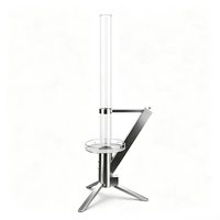 Brasero extérieur moderne à granulés de bois avec tube en verre, en acier inoxydable, sans fumée, design portable pour le camping, le jardin et l'arrière-cour