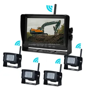 4 Ch 2.4G Digital Wireless 9INCH LCD Monitor Camera Rear View System Kit For Truck Bus Forklift