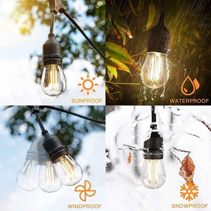 Outdoor IP65 Waterproof LED <b>String</b> Lights E27 Bulb <b>Garden</b> Patio Wedding Party Decor 50V440V Plastic Body 2-Year Warranty - Product Image 2