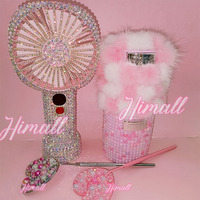 Accessoires d'outil d'extension de cils de luxe mini ventilateur portable sans lame en diamant bling ventilateur rechargeable usb sèche-extension de cils