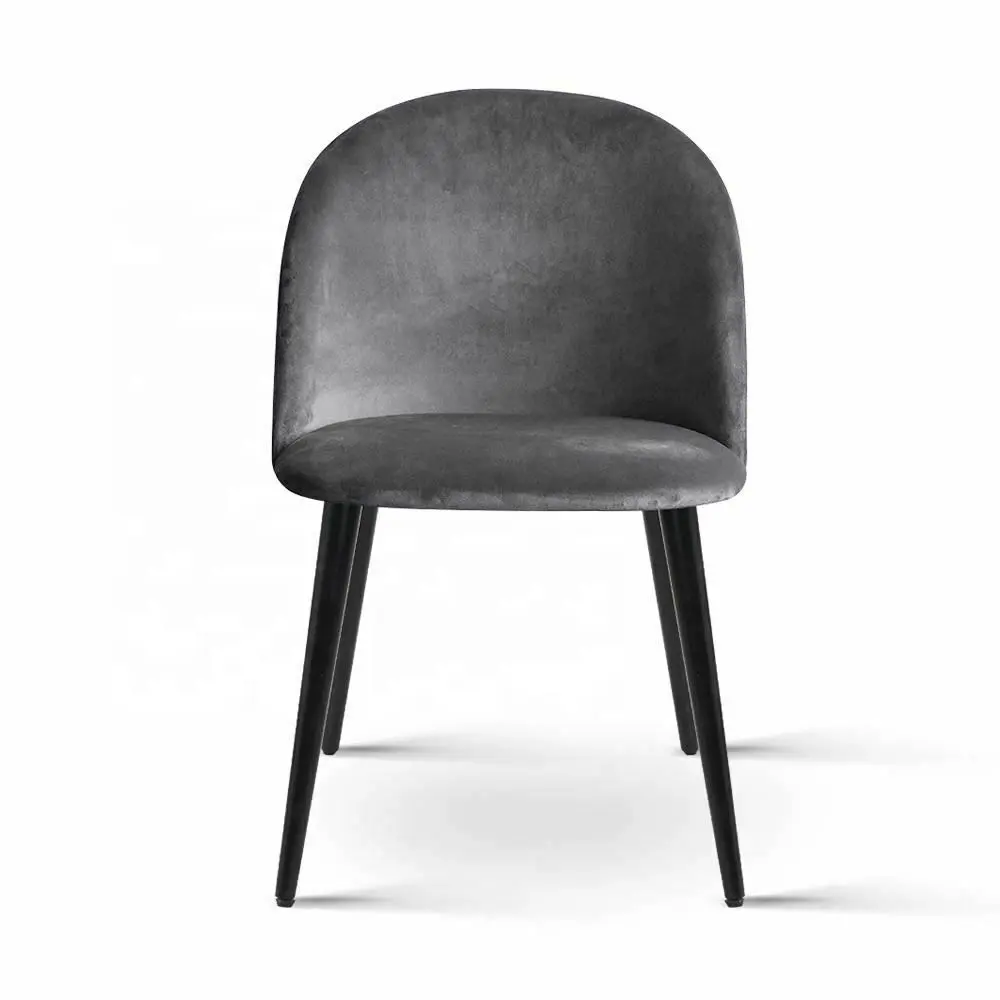 Móveis de veludo, fantasia cadeiras de sala de jantar com abacaxi morden design traseiro pernas pretas