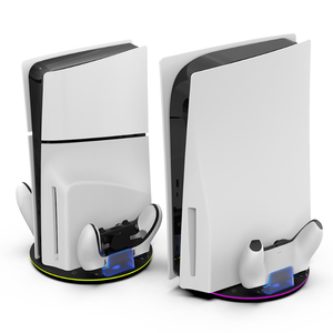 Vertical Stand <strong>Charging</strong> <strong>Dock</strong> Station for <strong>PS5</strong>/Slim Console <strong>Controller</strong> Charger Stand <strong>Dock</strong> with Light Storage <strong>Charging</strong> Base - Product Image 3