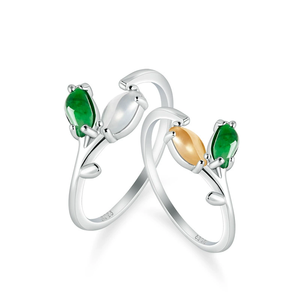 Natural Myanmar genuine jadeite oval-shaped <b>ring</b>, icy-grade jade, S925 <b>silver</b> set on finger, women's style, <b>adjustable</b> design - Product Image 2