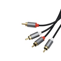Câble audio plaqué or, mâle vers mâle, prise 2RCA pour systèmes stéréo, amplificateurs, home cinéma et systèmes HiFi