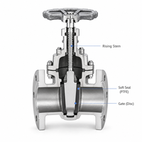 Katup Gerbang Baja Berflens Tugas Berat Manual Z41W CF8 PN16 dengan Dudukan Logam untuk Aplikasi Industri Minyak & Gas