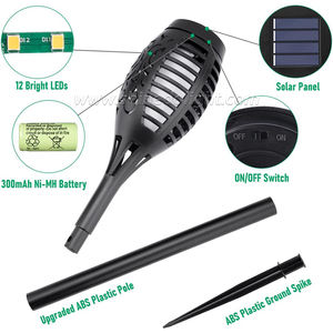 Antorcha <span class=keywords><strong>solar</strong></span> impermeable con llama parpadeante Jardín Luces solares al aire libre 1 paquete Lámpara de llama - Product Image 3