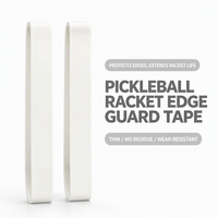 Ruban de protection transparent en TPU pour bord de raquette de pickleball 16 mm, vente en gros, prêt à l'emploi, 2 pièces/paquet, entraînement et divertissement
