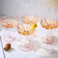 Verres à vin fantaisie en forme de fleur, verres à dessert, verres à cocktail roses givrés, verres à martini pour bar