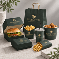 Boîte en papier écologique jetable pour frites, emballage personnalisé pour ailes de poulet, hamburgers et plats à emporter de restauration rapide