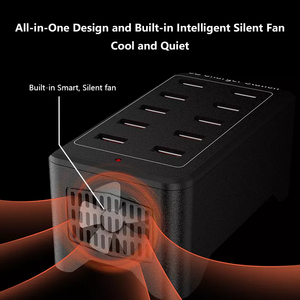 ที่ชาร์จ USB <span class=keywords><strong>แบ</strong></span>บเร็วสำหรับครอบครัว 10 พอร์<span class=keywords><strong>ต</strong></span> รุ่นฮิ<span class=keywords><strong>ต</strong></span>ปี 2023 กำลังไฟ 100W 5V 20A  ที่ชาร์จ USB อัจฉริยะ 5V 2.4A สำหรับ<span class=keywords><strong>โทรศัพท์</strong></span>และอื่นๆ - Product Image 6