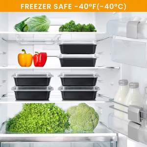 500ml 650ml 750ml 950ml 1000ml Rectangle Detachable Disposable Clear Microwavable PP Plastic Lunch Box Food <b>Containers</b> with Lid - Product Image 4