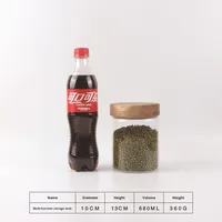 Pot de conservation en verre pour thé au pomelo et au miel, en borosilicate de haute qualité, étanche à l'humidité, rond, pour la cuisine, pour les collations, les céréales, le café