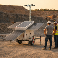 Netzunabhängiges Batterie-Backup-LED-Beleuchtungssystem für den Einsatz in abgelegenen Standorten Solar-Lichtturm Anhänger Tragbar Abschleppbar OEM