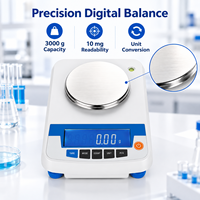 Balance de laboratoire numérique de précision 3000g 10mg, balance électronique de comptage, conversion d'unité de pesage en pourcentage, métal, calibration automatique