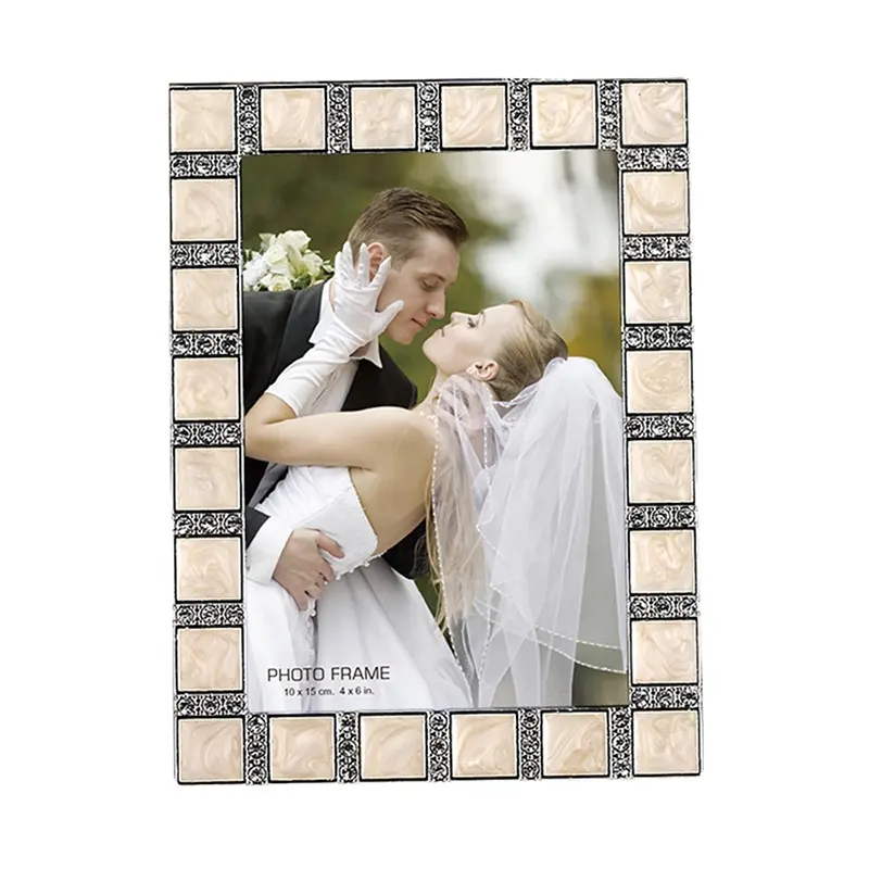 Enamel Jeweled Zinc Alloy Decorative Photo Frames