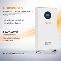 Batterie solaire domestique tout-en-un 5 kWh, directement de l'usine, batterie Lifepo4, batterie lithium 100 Ah pour système de stockage solaire