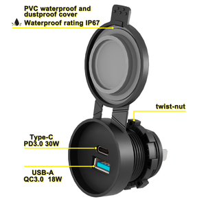 Зарядное устройство для автомобиля с быстрой зарядкой 12-24В, современный дизайн, порт <span class=keywords><strong>USB</strong></span> Type-C, QC3.0, PD3.0, розетка-зарядка - Product Image 4