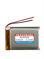 3.7V 200mAh 402030 2 dây polymer lithium ion Li-ion pin cho TWS GPS MP3 loa thông minh đồng hồ L042