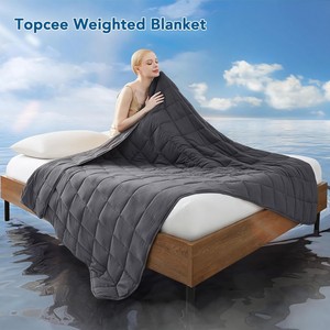 <b>Weighted</b> <b>Blanket</b> Solid Color Quilted Microfiber Fabric Therapy Home Use Four Seasons Machine Washable Gray - Product Image 5