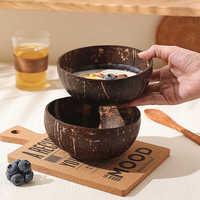 Ensemble de 3 bols en bois de qualité supérieure OEM, design minimaliste moderne pour yaourt, sucre, eau, salade de fruits, flocons d'avoine et milkshake