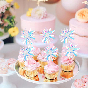 Décorations de cupcakes scintillantes en feu d'artifice colorées et blanches pour <span class=keywords><strong>anniversaire</strong></span>, pics à cupcakes en guirlande pour décorations de fête de baby shower - Product Image 5