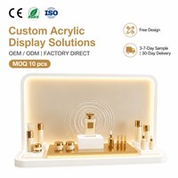 Support de présentation rotatif en acrylique de luxe personnalisé pour produits de soin et cosmétiques avec éclairage LED, couleur et taille personnalisables - Fabricant