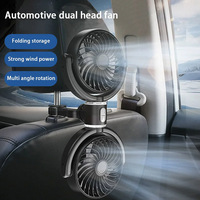 Ventilateur de siège de voiture USB double tête, 3 vitesses réglables, rotation à 360 degrés, silencieux, refroidisseur d'appui-tête arrière, ventilateur d'air portable