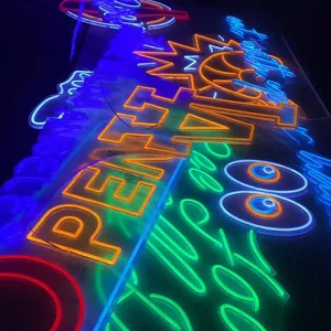 Özel büyük pilli Led Bar akrilik düğün Neon kanatları işareti