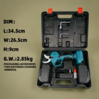 Sécateur électrique sans fil 20V sans balais, mini, portable, alimenté par batterie au lithium, pack de 2 batteries, cisailles de jardin, coupe de 35 mm