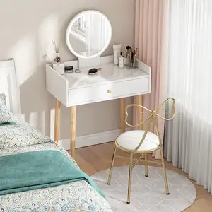 白色木制梳妆台卧室家具梳妆台化妆桌凳套装廉价梳妆台