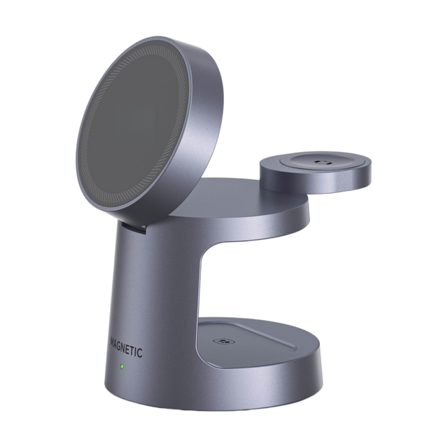 OEM 25W Foldable Magnetic Wireless Charging Station 3 in 1 Charger with LED Night Light