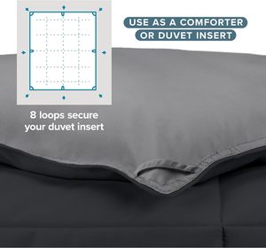 Siêu mềm cao cấp xuống thay thế <span class=keywords><strong>Comforter</strong></span> đảo ngược màu đen/màu xám tất cả các mùa ấm áp - Product Image 3