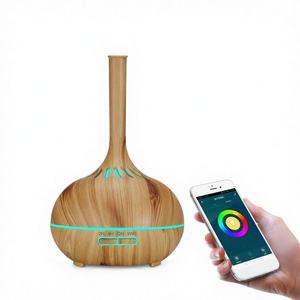 Diffuseur d'arômes intelligent Tuya 0,5L, humidificateur ultrasonique WiFi à effet bois, pour usage domestique et commercial, avec contrôle par application - Product Image 1