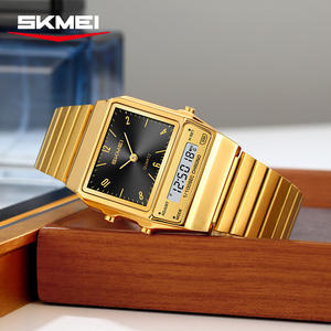 Reloj de Cuarzo de Marca de Moda con Logotipo Personalizado OEM, Caja Cuadrada, Esfera Pequeña, Resistente al Agua 3ATM, Movimiento Japonés, Relojes de Doble Hora para Mujer - Product Image 5