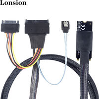 Kabel Adaptor MEO Plastik M.2 ke U.2 SAS SFF-8643 ke SFF-8639 dengan Selubung PVC/Nylon untuk Penggunaan Komputer