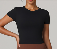 Camiseta de Yoga Personalizada de Alta Calidad, Transpirable, Suave, Deportiva, Cuello Redondo, Manga Larga, para Mujer, con Logotipo Frontal