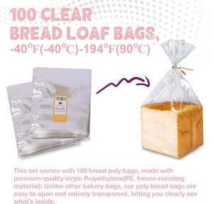 Sacs Opp transparents transparents pour boulangerie et emballage alimentaire cuit au four avec poignée Flexiloop Taille personnalisable - Product Image 5